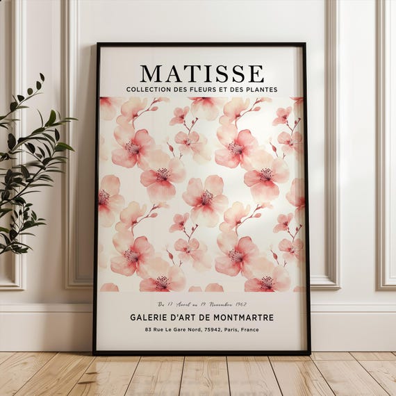 Henri Matisse Pink Flower Botanical Art Print