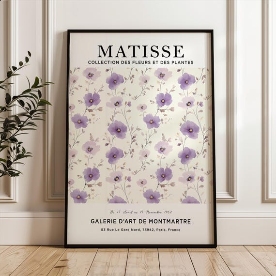 Henri Matisse Art Print Flower Poster Purple Market Plant Botanical