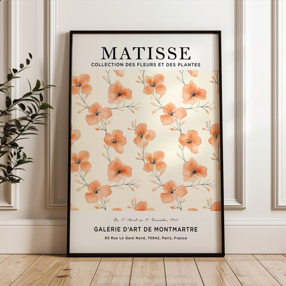 Henri Matisse Art Print Peach Flower Poster Market Plant Botanical