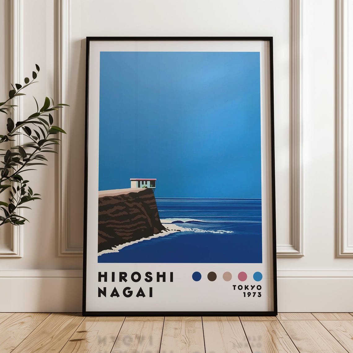 Hiroshi Nagai Cliff Edge Ocean House City Pop Japanese Art Poster