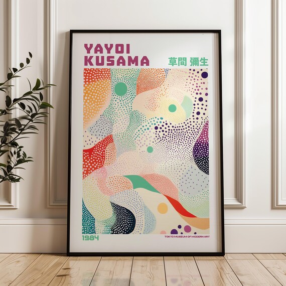 Yayoi Kusama 1984 Colorful Polka Dot Abstract Modern Art Poster