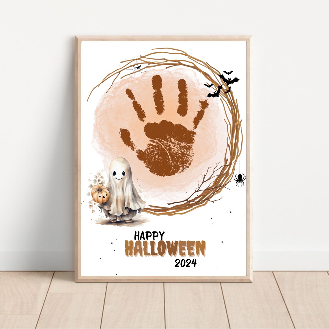 Ghost Halloween Handprint Or Footprint DIY Poster - Image 2
