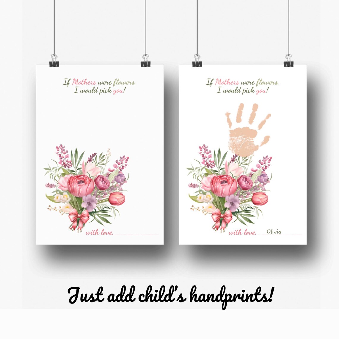 Flower Crafts For Kids On Mothers Day If Moms Were Flowers Id Pick You Mom Handprint Handprint Flowers For Mothers Day - Image 3