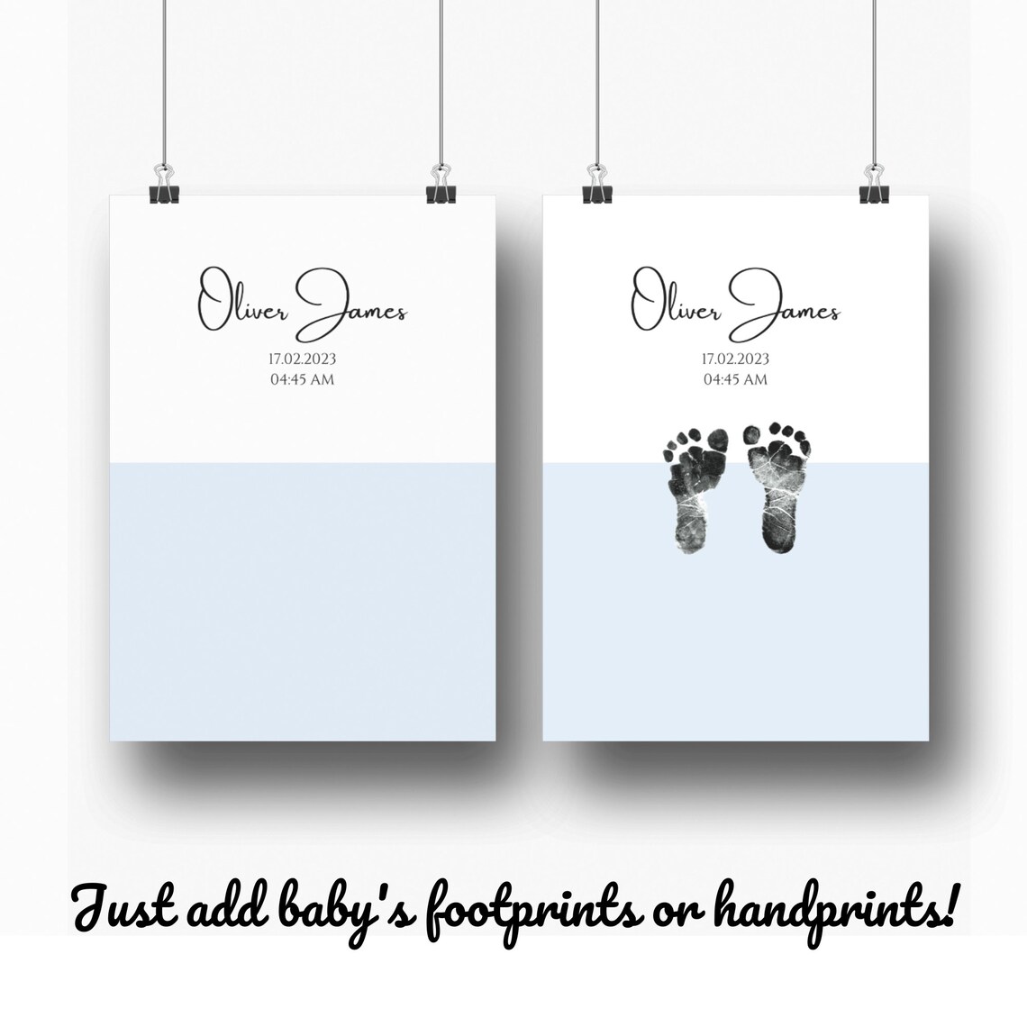 Personalised Pastel Baby Footprint Keepsake Print - Image 3