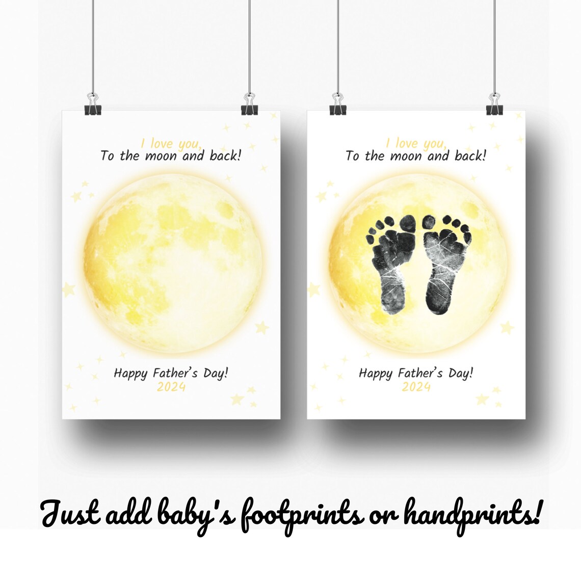 Love You Moon And Back Fathers Day Keepsake Print - Image 2