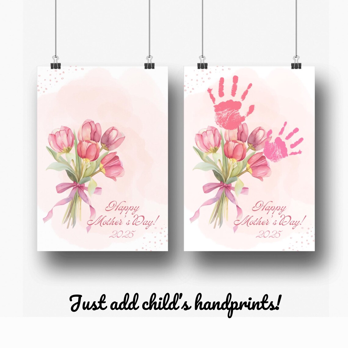 My First Mother's Day Footprint Craft Art Print - Image 3
