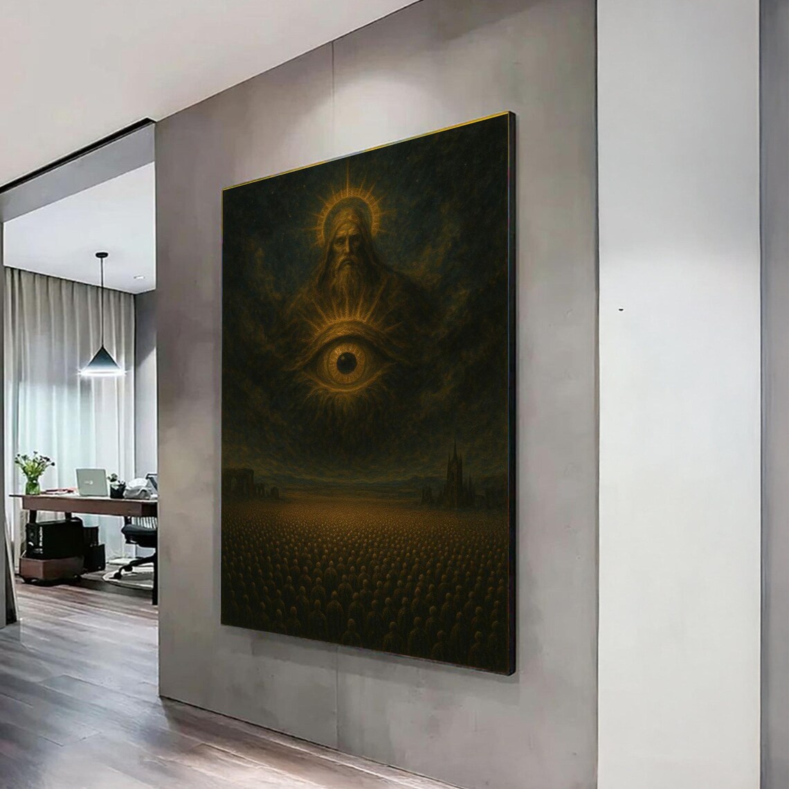 Mystical Divine Being All Seeing Eye Surreal Dark Fantasy Art Poster