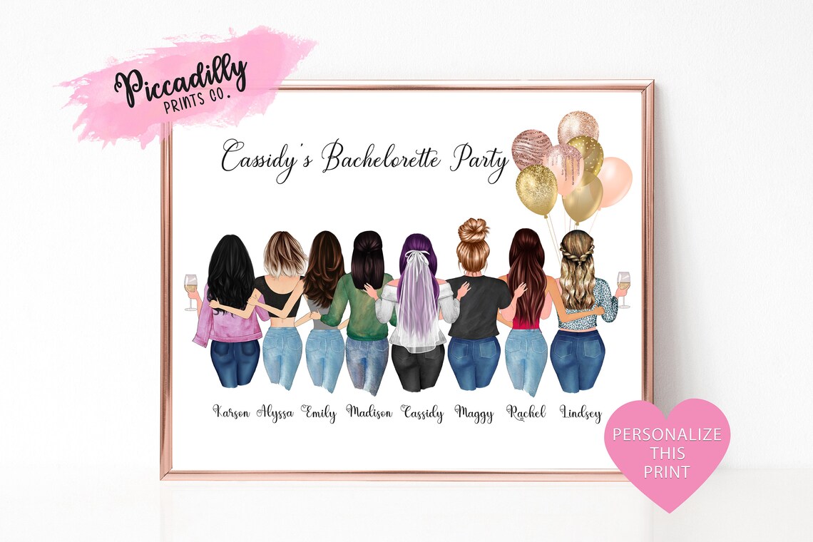 Custom Bachelorette Party Print, Brides I Do Crew