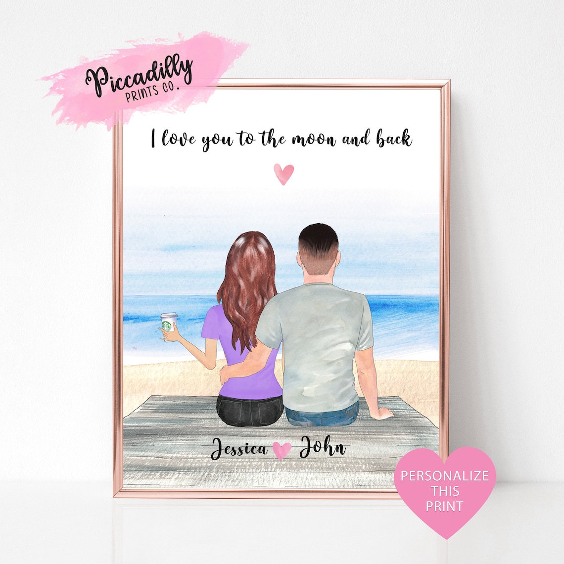 Custom Couple Print, Valentine's Day Gift