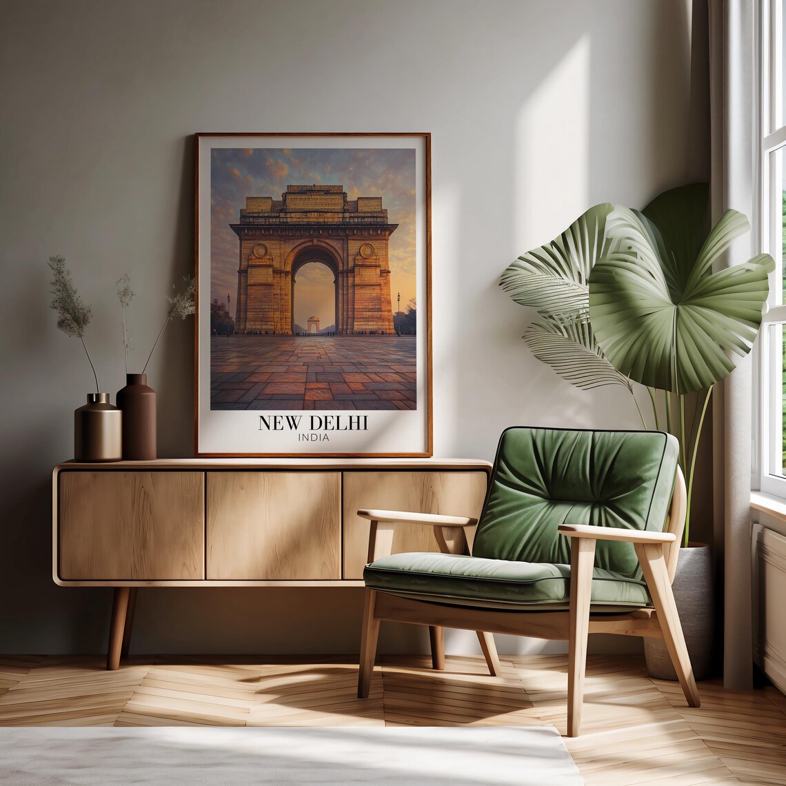 New Delhi India Gate Sunrise Memorial Arch Photography Poster - Image 2