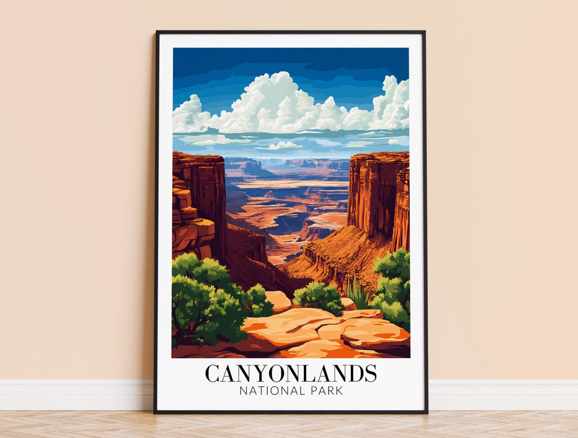 Canyonlands National Park Red Rock Desert Canyons Travel Poster