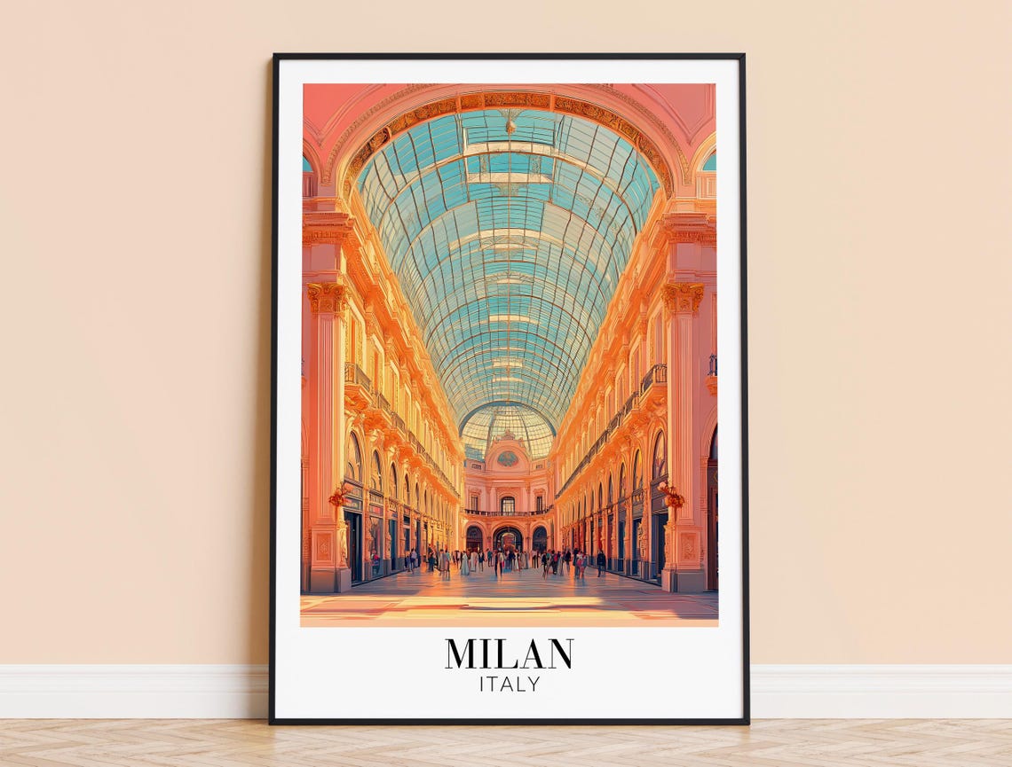 Milan Galleria Vittorio Emanuele II Warm Vaulted Interior Poster
