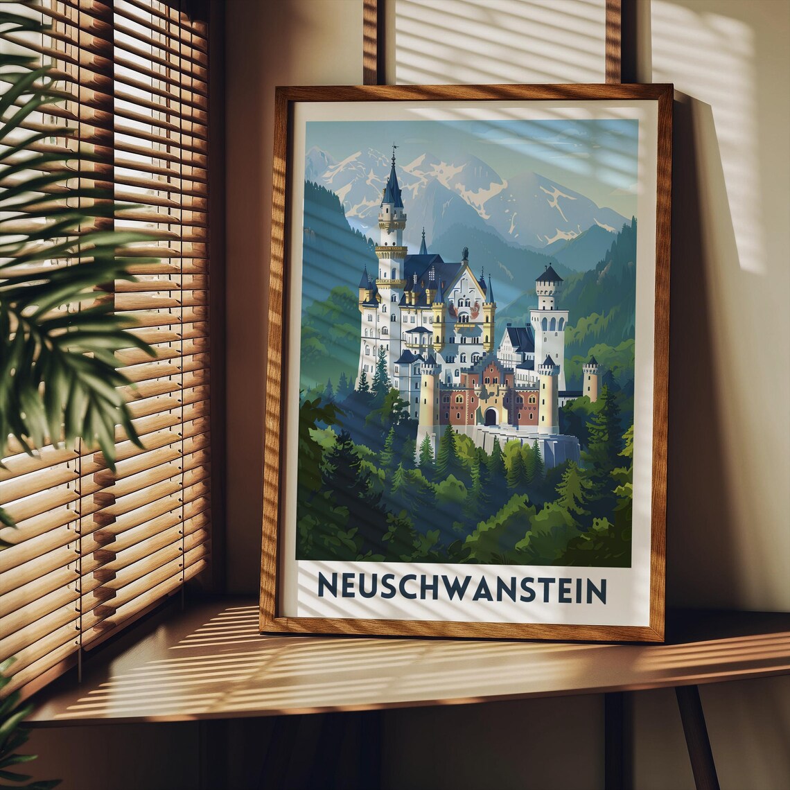 Neuschwanstein Castle Travel Poster, Bavarian Landmark - Image 2