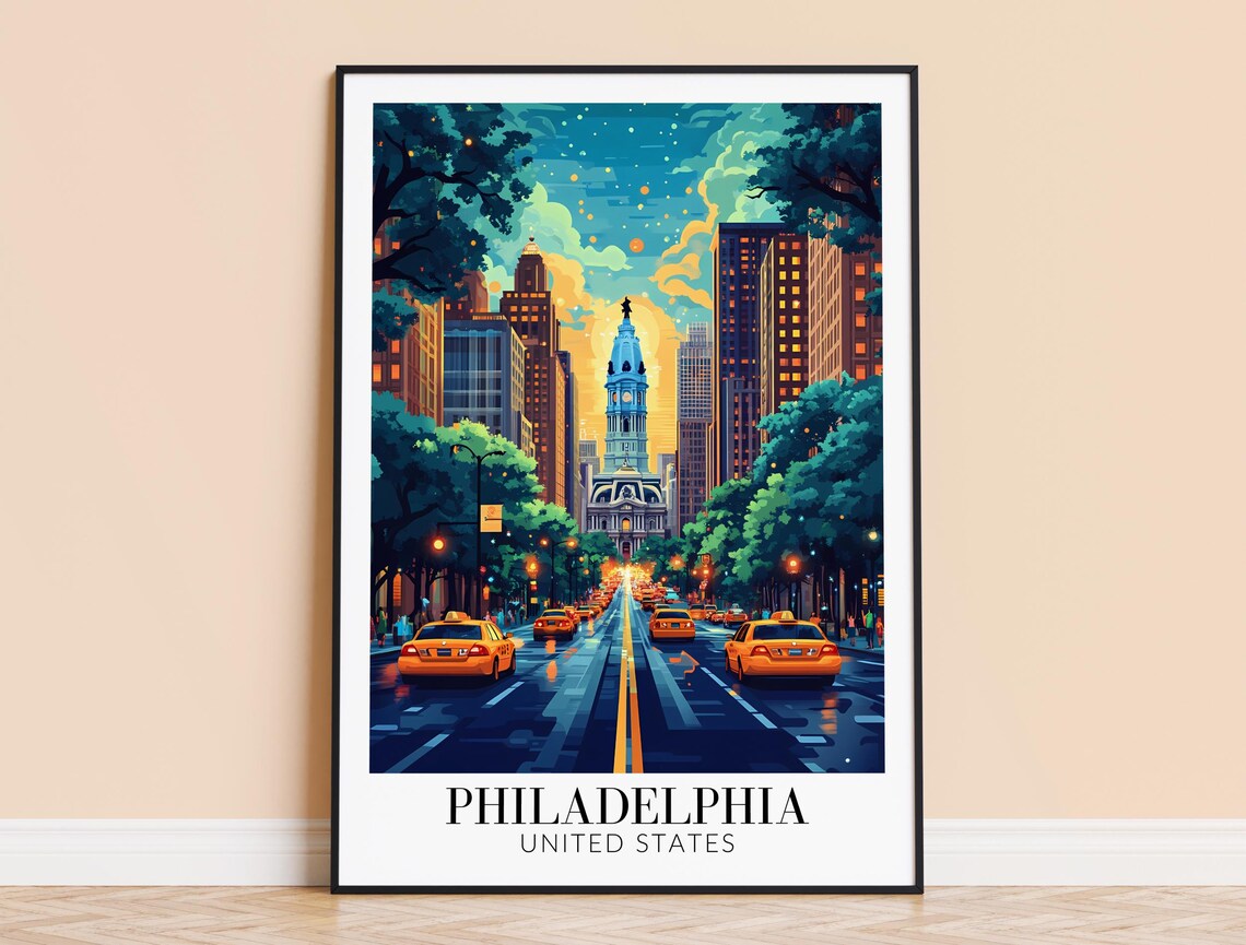 Philadelphia Travel Poster, Home Decor Print