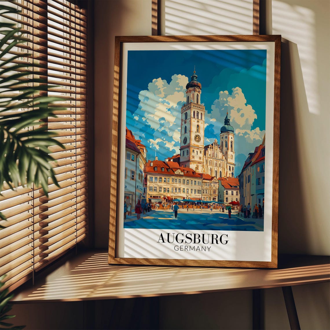 Augsburg Town Hall Square Perlachturm Old Town Germany Poster - Image 4