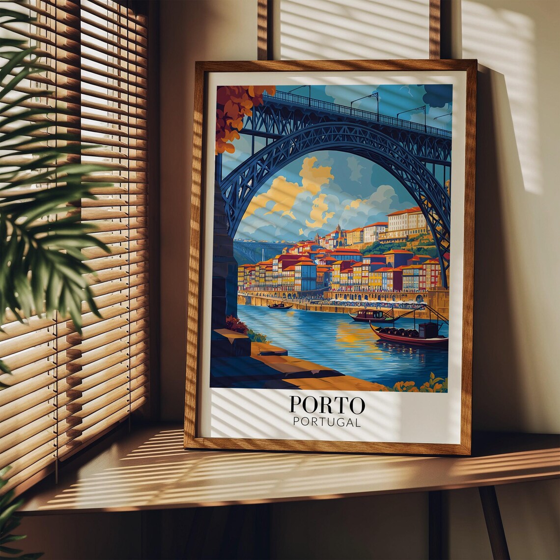Porto Dom Luis I Bridge Douro River Rabelo Boats Travel Poster - Image 3
