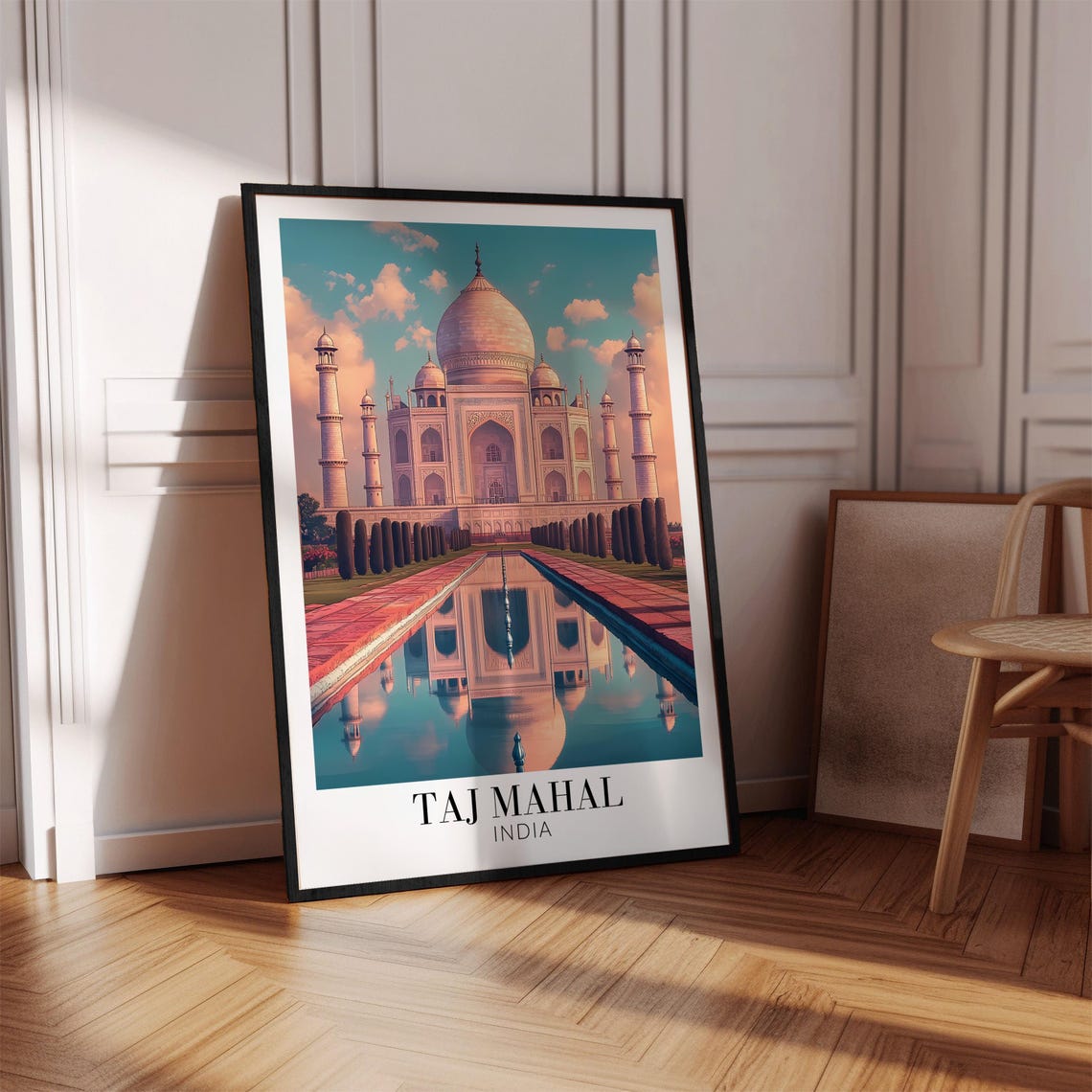 Taj Mahal India Reflection Pool Soft Pink Sky Marble Beauty Poster - Image 4