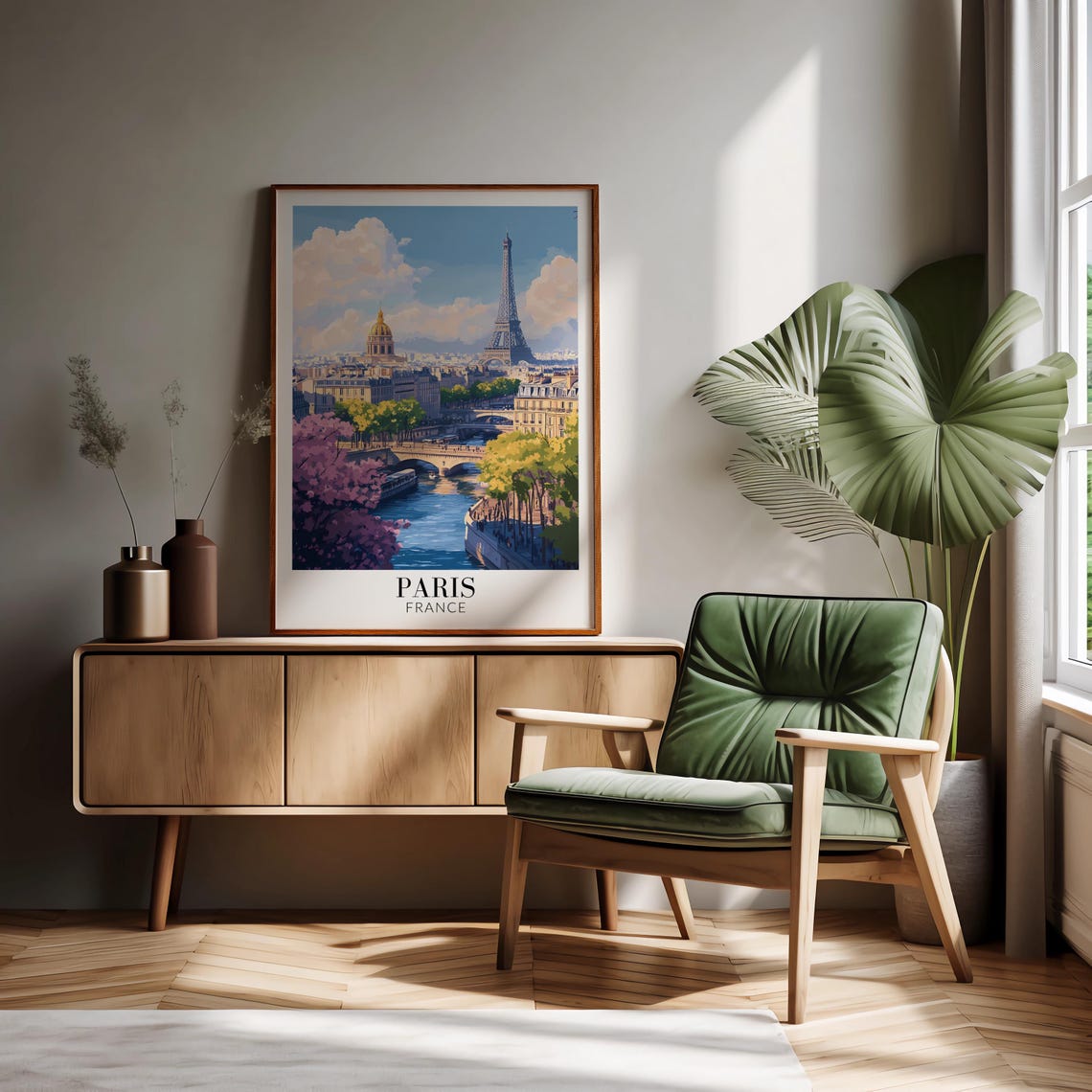 Paris Eiffel Tower Seine Les Invalides Spring Blossom Travel Poster - Image 2