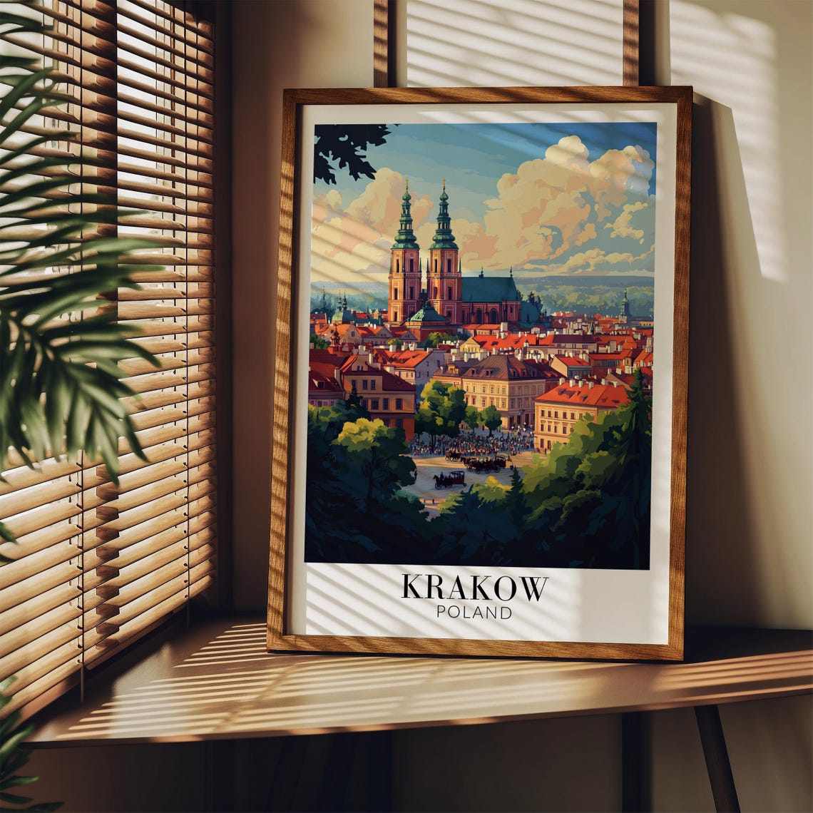 Krakow Wawel Cathedral Old Town Rooftops Summer Travel Poster - Image 4