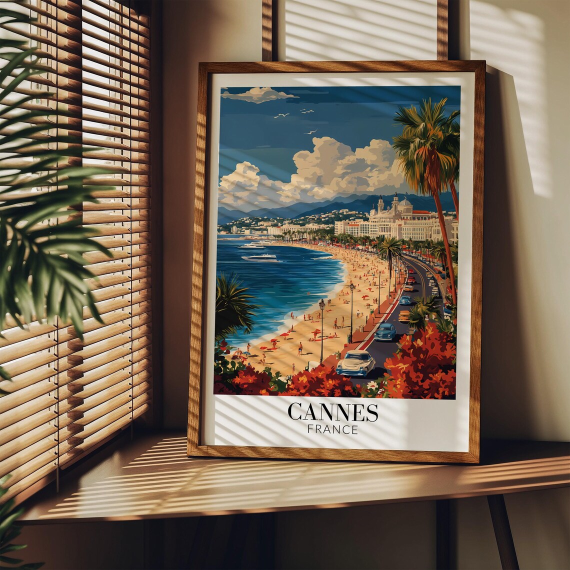 Cannes France Sunny Beach Daytime Vintage Riviera Coast Poster - Image 3