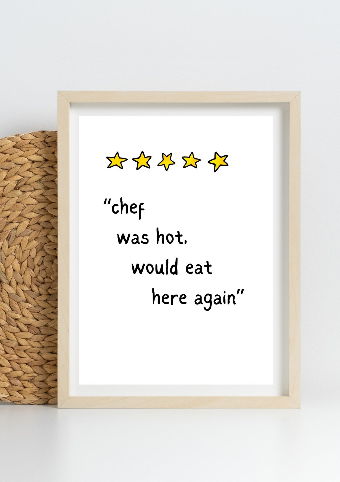 Chef Was Hot Would Eat Here Again Funny Kitchen Quote Wall Poster