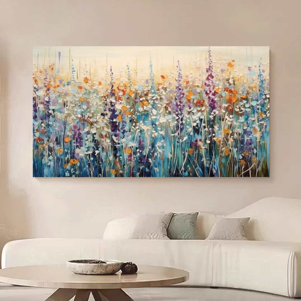 Abstract Flowers Oil Painting, Modern Floral Art - Image 5