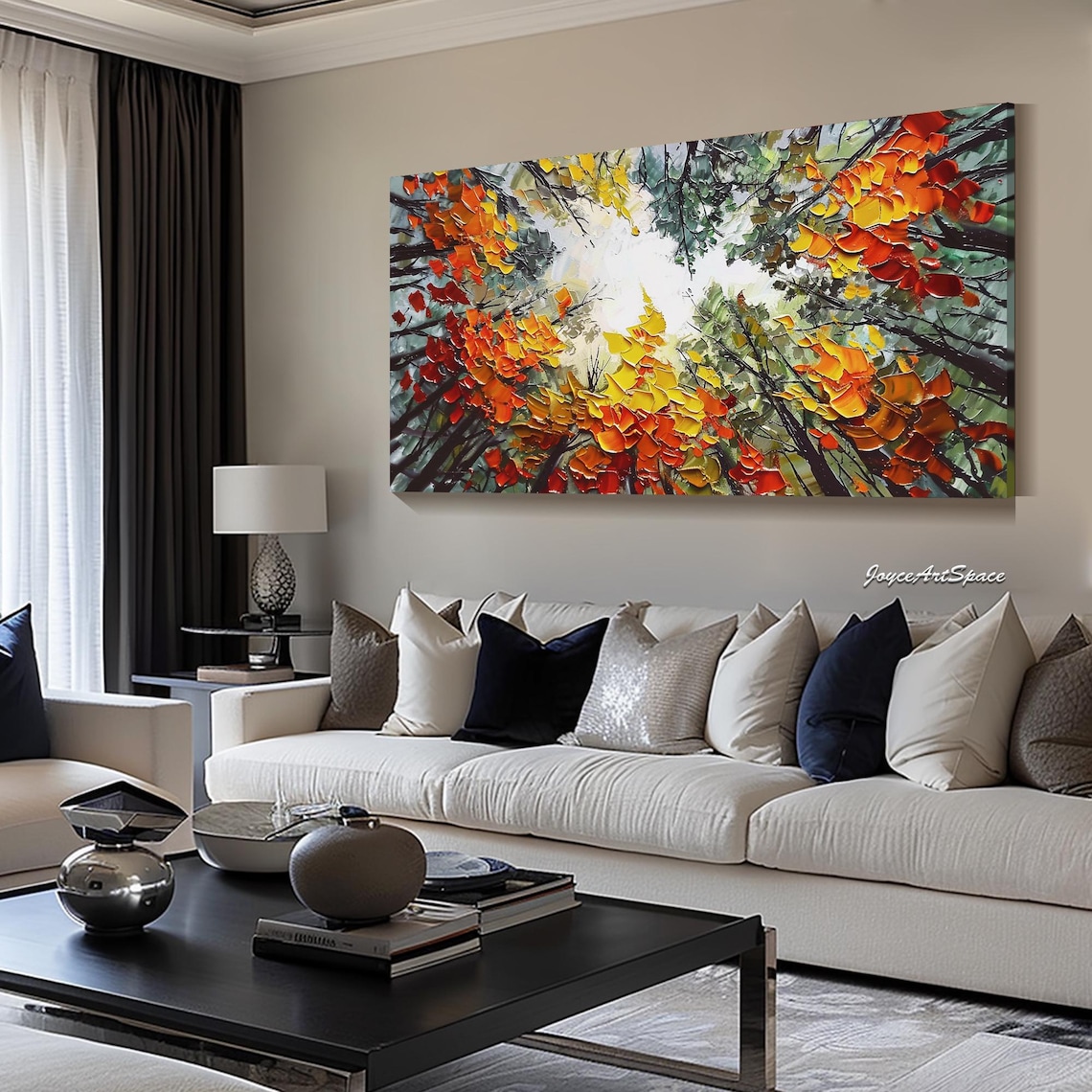 Forest Oil Painting, Colorful Impasto Wall Art - Image 5