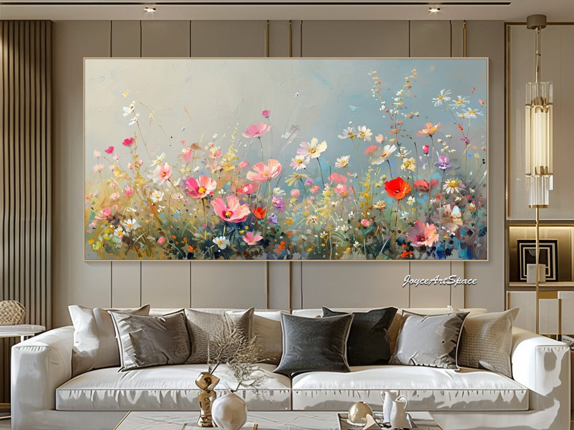 Abstract Flower Oil Painting, Textured Wall Art Print - Image 3