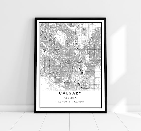 Calgary Map Print Poster, Alberta City Map