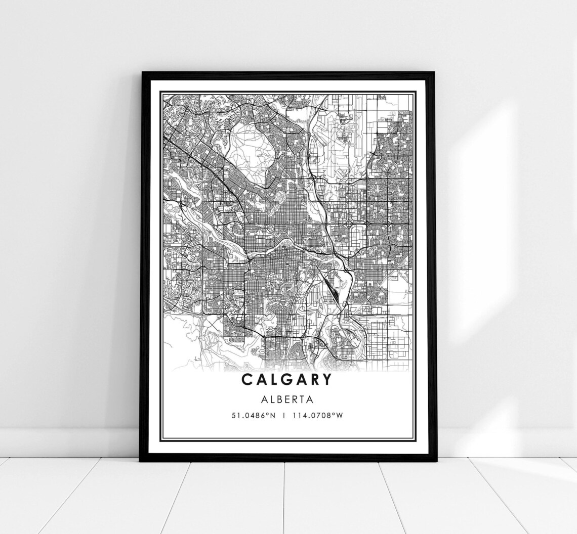 Calgary Map Print Poster, Alberta City Map
