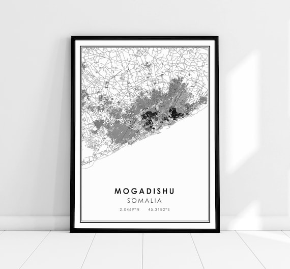 Mogadishu Somalia Minimalist City Street Map Decor Art Poster