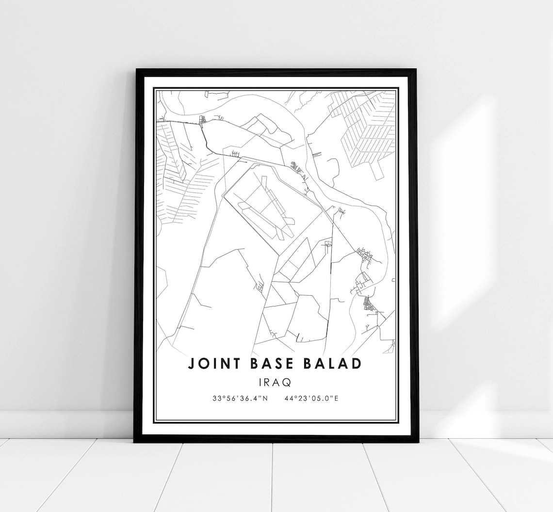 Joint Base Balad Map, Iraq Travel Poster