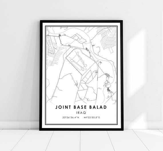 Joint Base Balad Map, Iraq Travel Poster