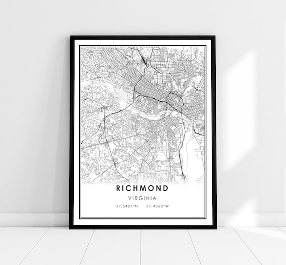 Richmond Map Print, Virginia Travel Poster