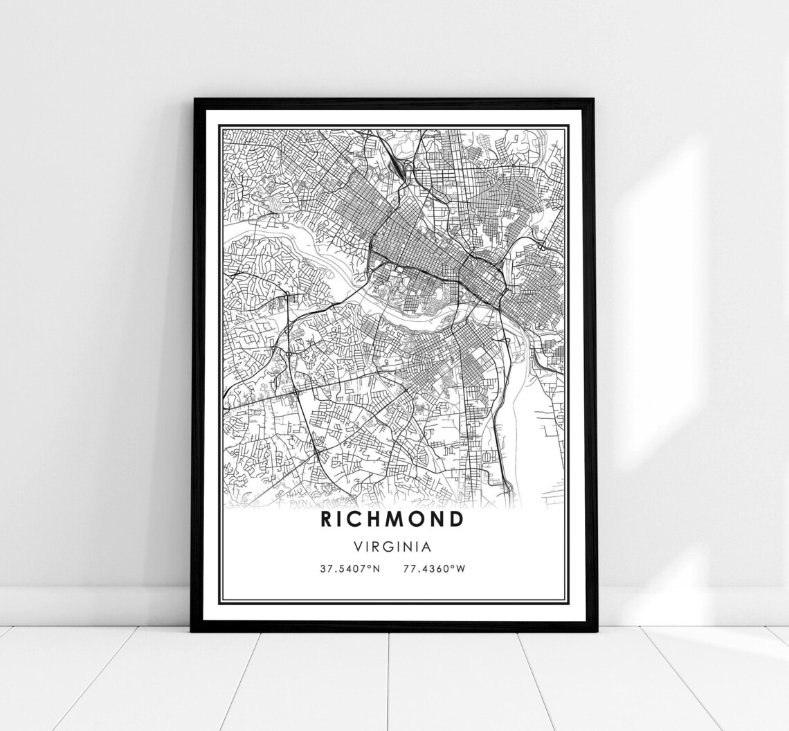 Richmond Map Print, Virginia Travel Poster