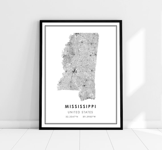 Mississippi United States Map Travel Poster