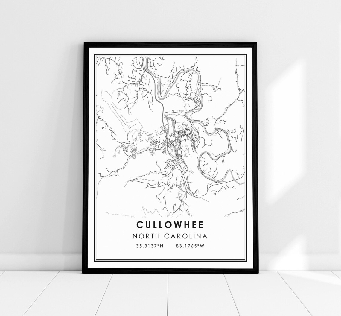 Cullowhee Map Print, North Carolina Travel Poster