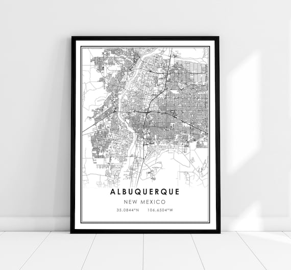 Albuquerque Map Print, New Mexico City Poster