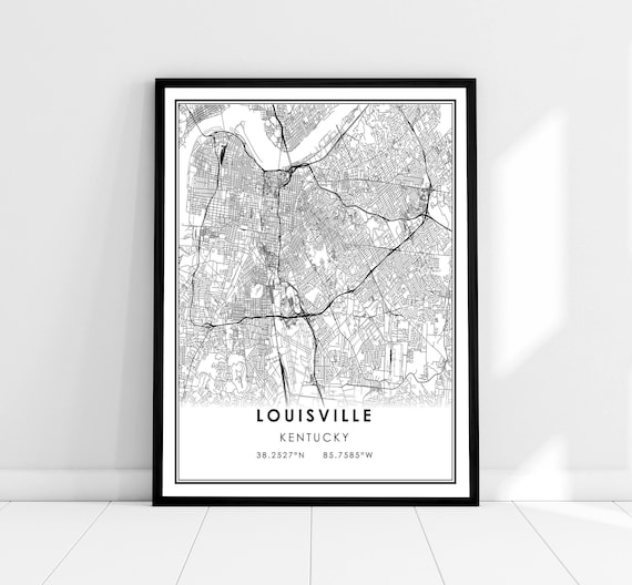 Louisville Map Print Poster, Kentucky City