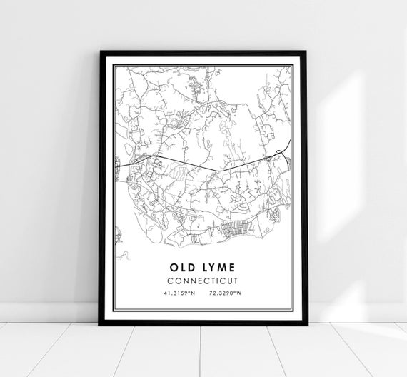 Old Lyme Map Print, Connecticut Travel Poster
