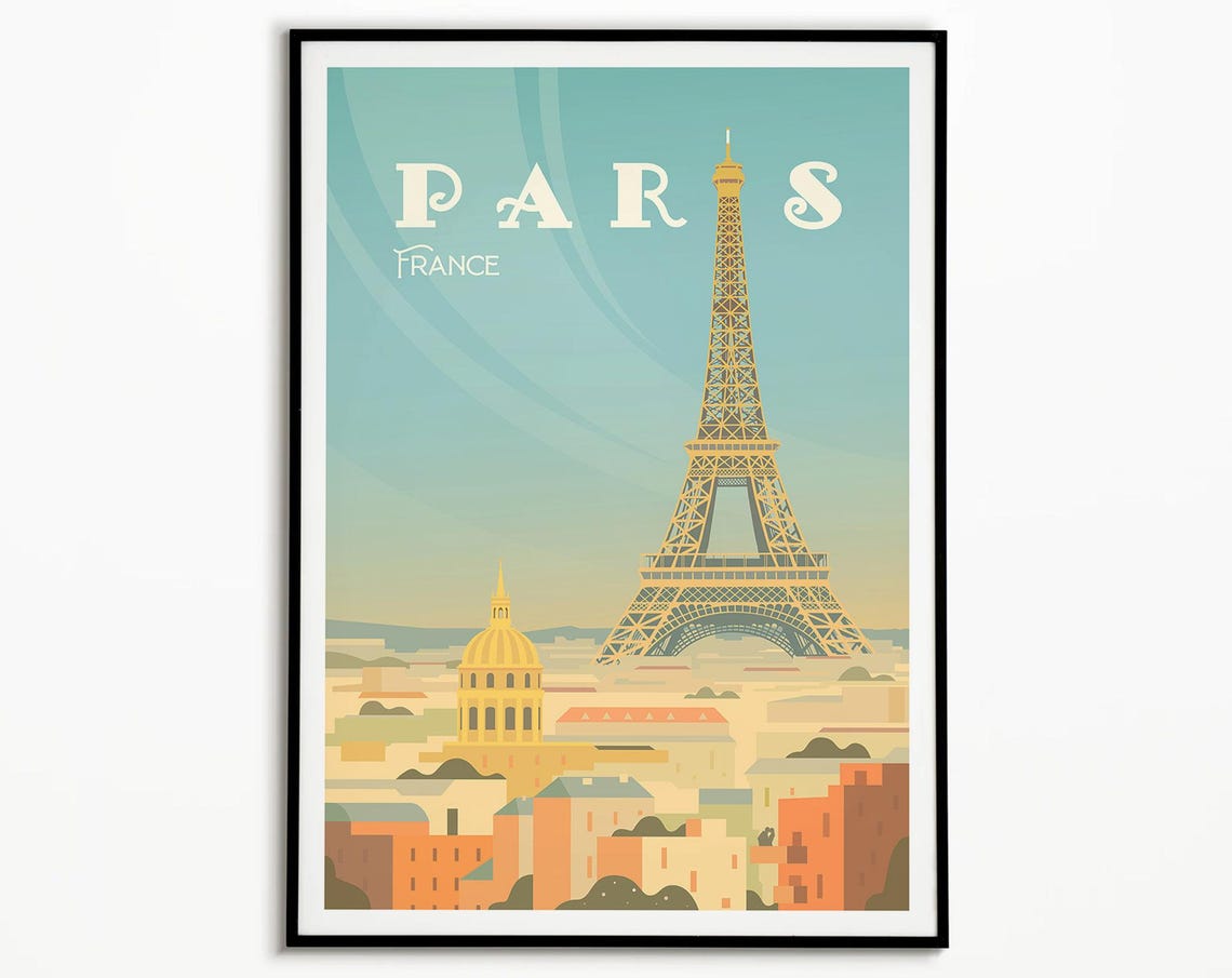 Paris Travel Print Paris Poster France Poster France Travel Poster Eiffel Tower Eiffel Tower France Hotel Art Office Art