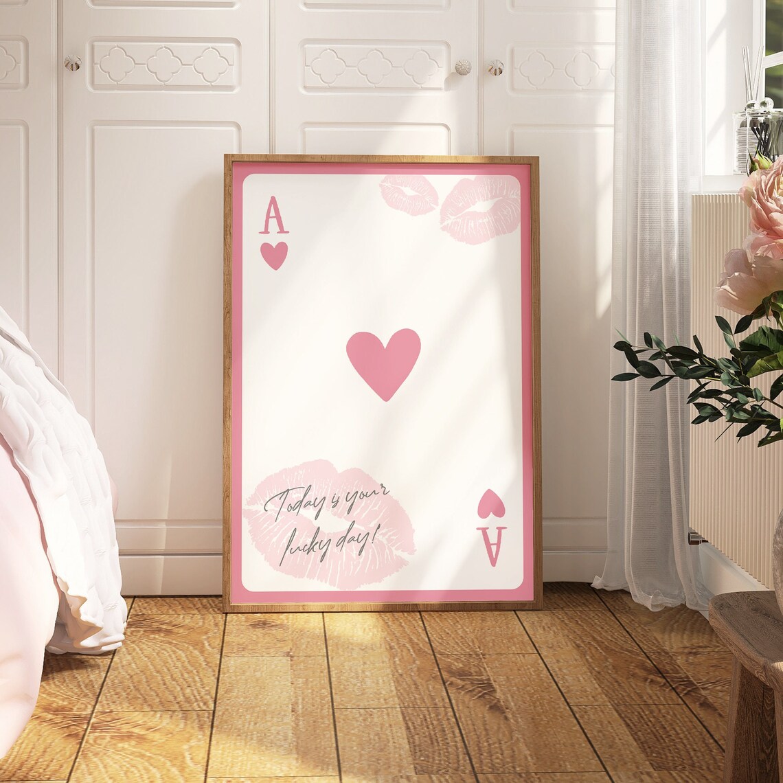Lucky Ace Of Hearts Retro Playing Card Art Print