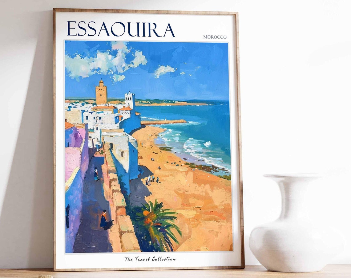 Essaouira Morocco Medina Walls Beach Atlantic Coast Travel Poster