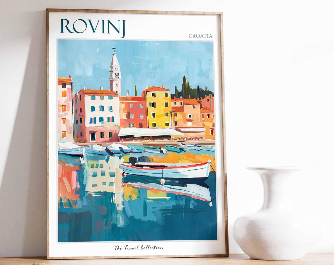 Rovinj Poster Croatia Travel Print Croatian Decor Europe Travel Poster European Wall Art Sea Print Rovinj Gift Rovinj Travel Poster