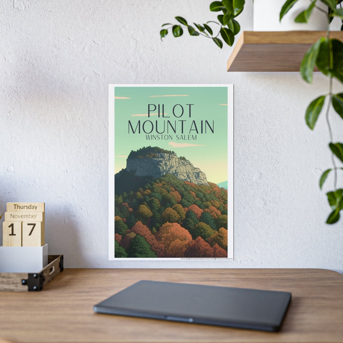 Pilot Mountain Travel Poster, Nature Landscape - Image 3