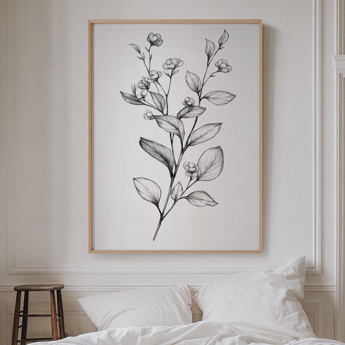 Minimalist Botanical Line Art Floral Art Print