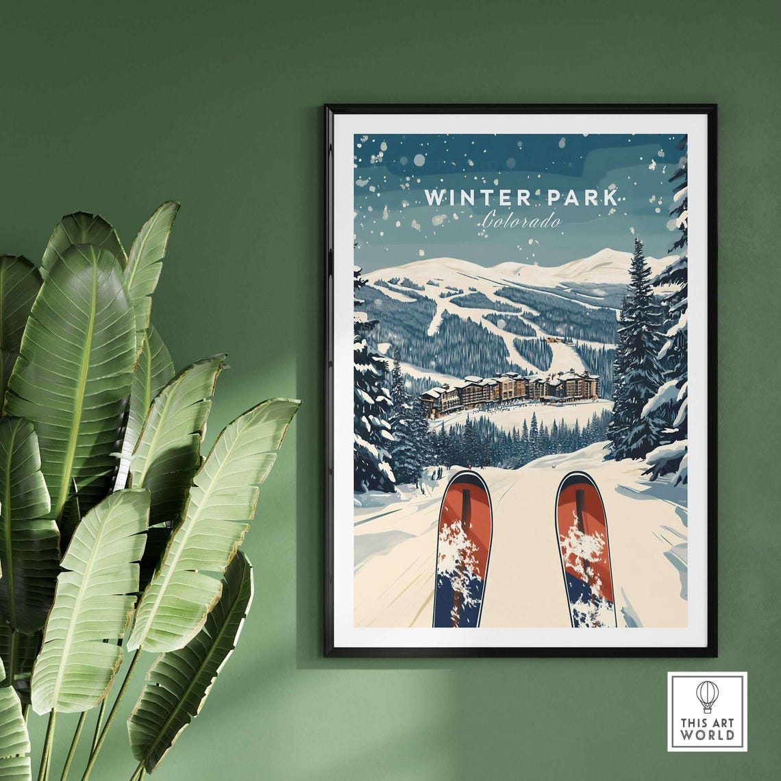 Winter Park Colorado Ski Lodge Art Print - Image 2