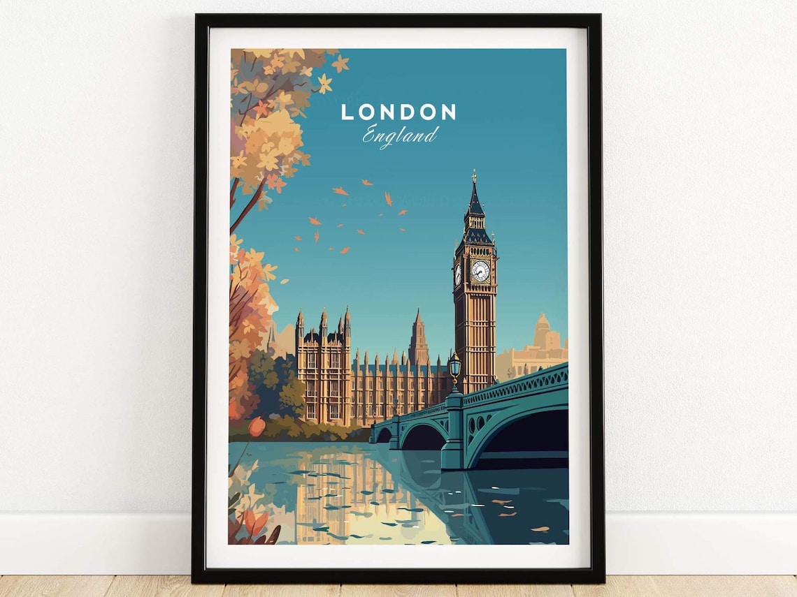 London Travel Poster, City Wall Art Print