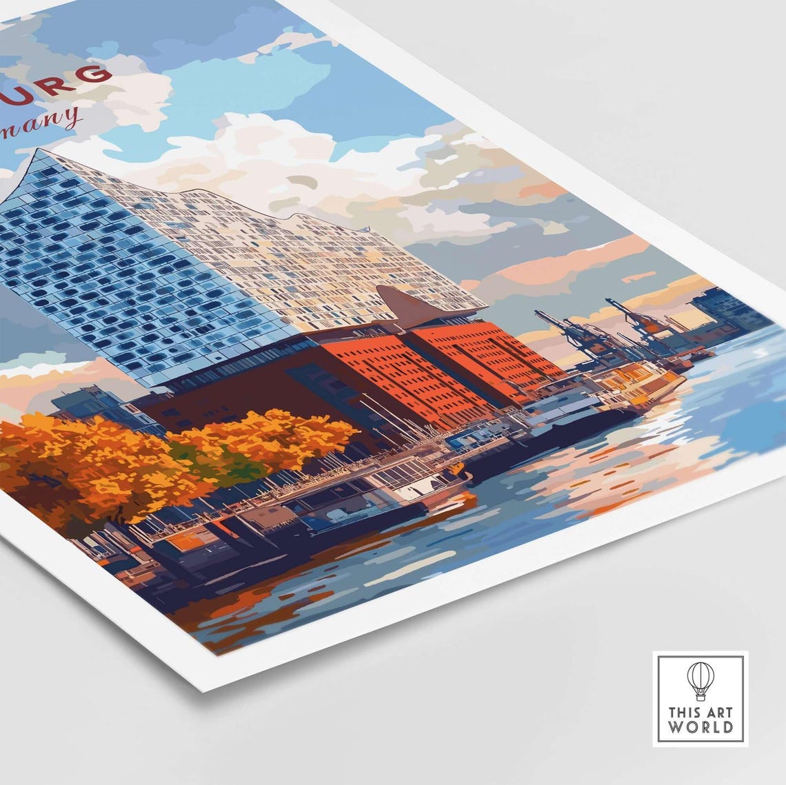 Hamburg, Germany Art Print, Elbe River - Image 5