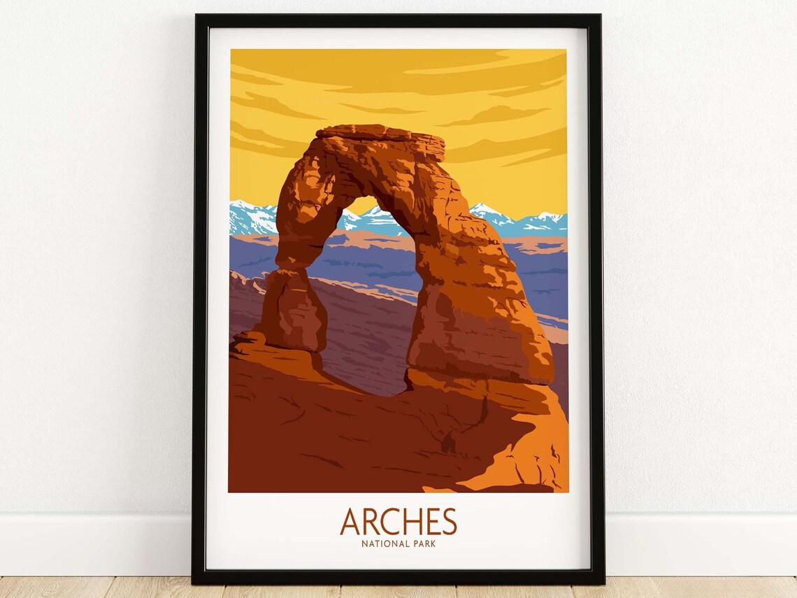 Arches National Park Travel Poster, Utah Wall Art